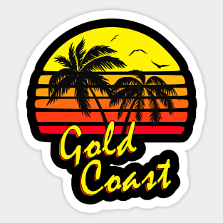 Gold Coast Retro Sunset Sticker